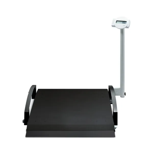 BASCULA DIGITAL DE PLATAFORMA 360KG DIV 100G TARA AUTO-HOLD BMI CRIELES LATERALES Y RUEDAS