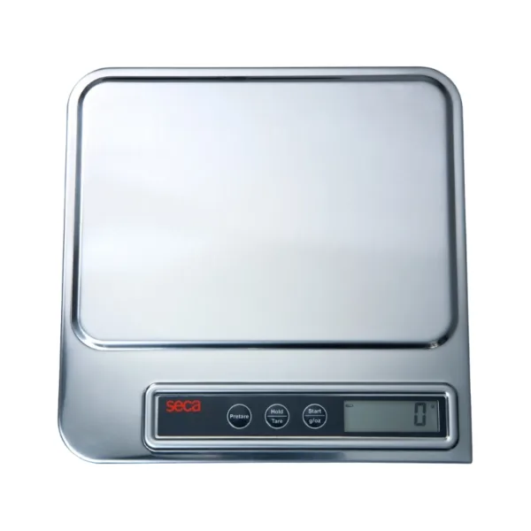 BASCULA DIGITAL P ORGANOS Y PAÑALES CON SUPERFICIE DE ACERO INOXIDABLE 5 KG DIV 1G TARA HOLD