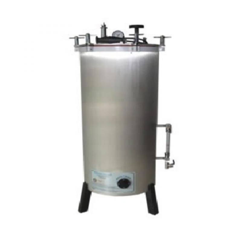 AUTOCLAVE VERTICAL CILINDRICA PARA LABORATORIO CON CANASTILLA 3 CALORES 30 X 60 DIÁMETRO X FONDO