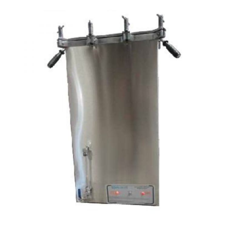 AUTOCLAVE VERTICAL CUADRADA PARA LABORATORIO CON CANASTILLA AUTOMÁTICA 45 X 45 X 90 DIÁMETRO X FONDO