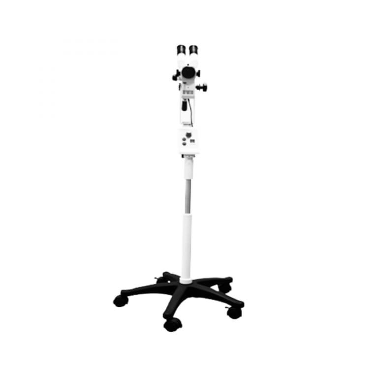 COLPOSCOPIO OPTICO CON FUENTE DE LED Y FIBRA ÓPTICA, CON PEDESTAL RODABLE Y CÁMARA