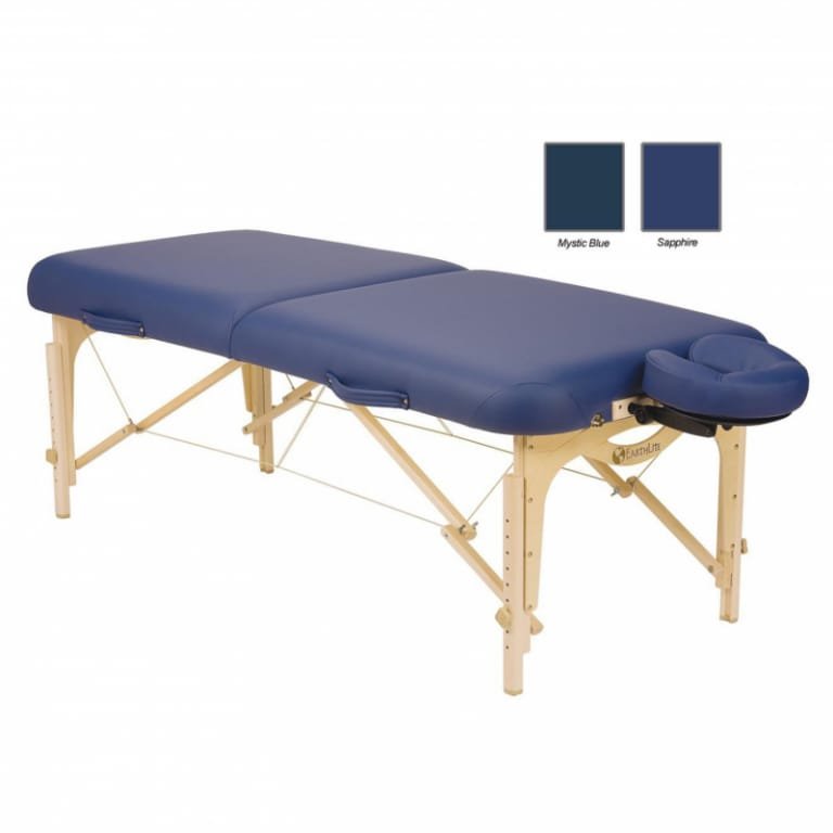 MESA PARA MASAJE PLEGABLE SPIRIT I MYSTIC BLUE CON SOPORTE PARA LA CABEZA Y BOLSA NEGRA