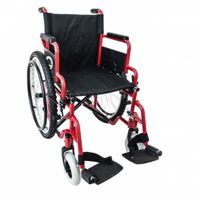 SILLA DE RUEDAS TT 14” ROJA ABATIBLE/REMOV ALUMINIO NEUMÁTICA