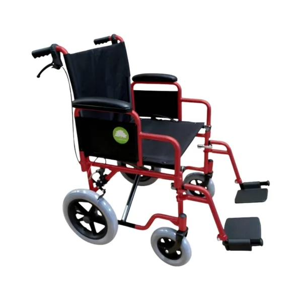 SILLA DE TRASLADO 19” ACERO ROJA REMOVIBLE/ REMOVIBLE 12”