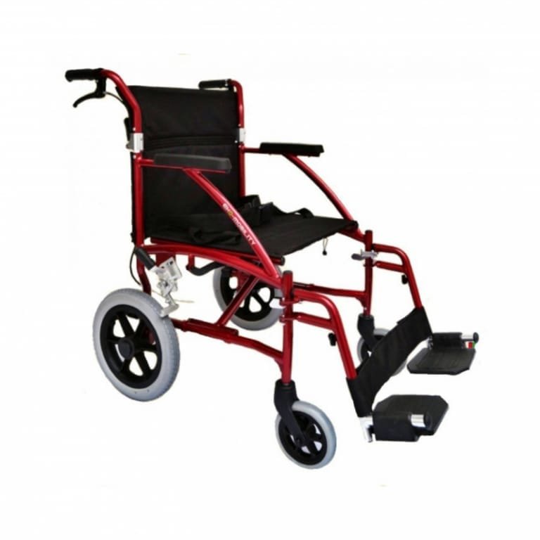 SILLA DE TRASLADO 19¨ ALUMINIO DEPORTIVA  FIJA/REMOVIBLE 12¨