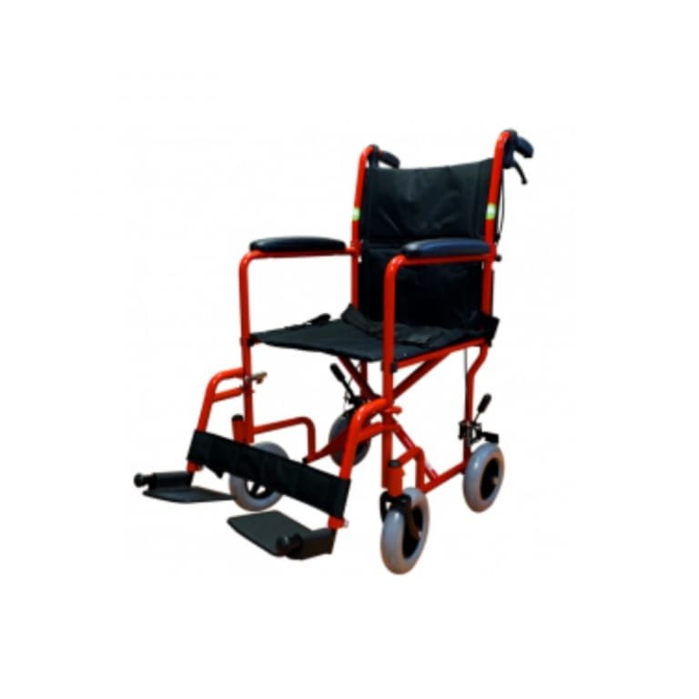 SILLA DE TRASLADO 19” ROJA FIJO/REMO RUEDA 8x2”