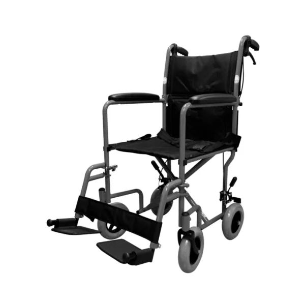 SILLA DE TRASLADO 19” SILVER VEIN FIJO/REMO RUEDA 8x2”
