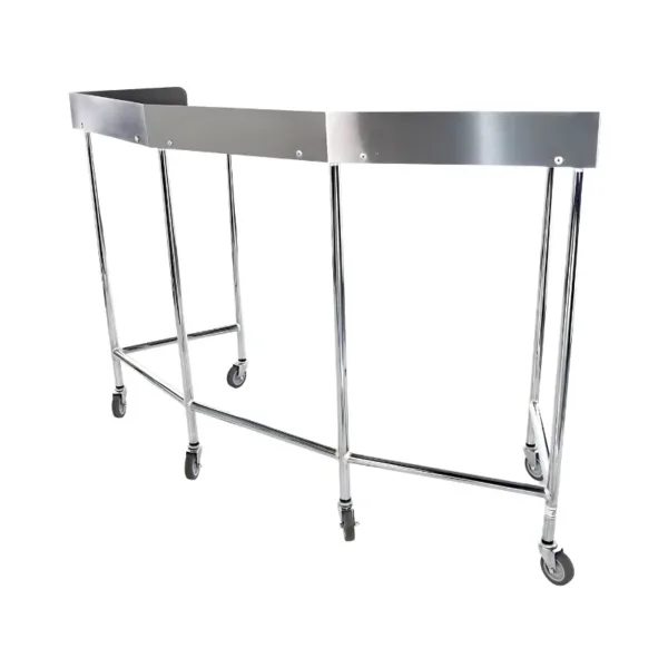 Mesa riñón tubular cromada